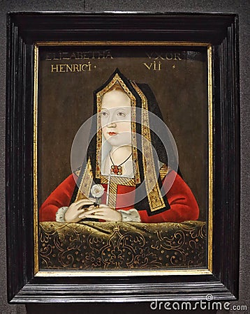 Portrait of Elizabeth of York Editorial Stock Photo