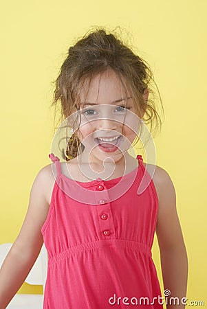 Portrait of emotional little girl Stock Photo