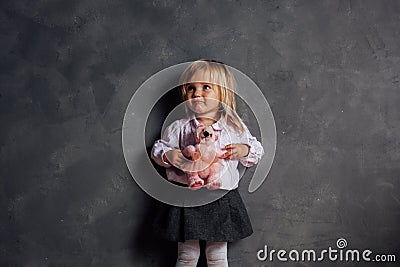 Portrait of emotional little girl Stock Photo