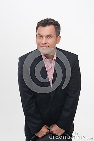 Portrait of emotional senior manager in suit Stock Photo