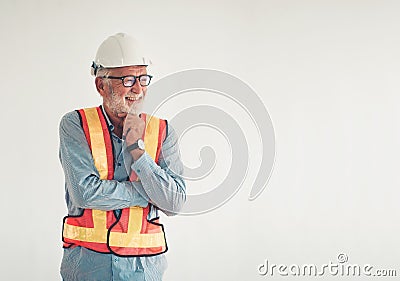 Portrait of an engineer senior posing crossed arms confident and Stock Photo