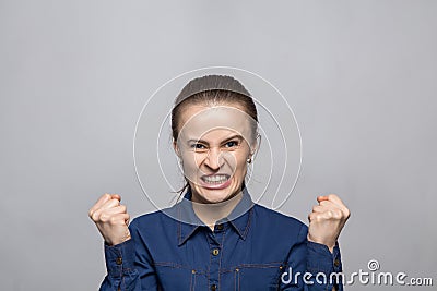 Portrait of enraged woman Stock Photo