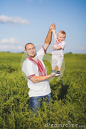 Portrait of ethnic ukrainian family Stock Photo