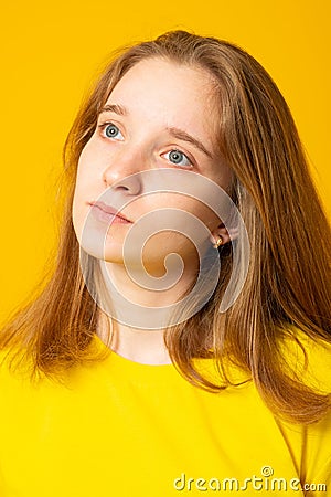 Portrait of european caucasian teen girl Stock Photo