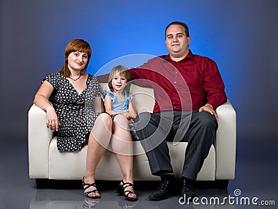 Portrait of a family of three Stock Photo