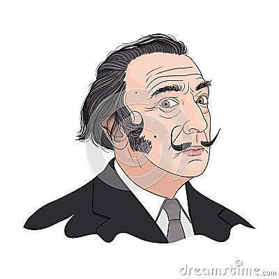 Salvador Dali Vector Illustration