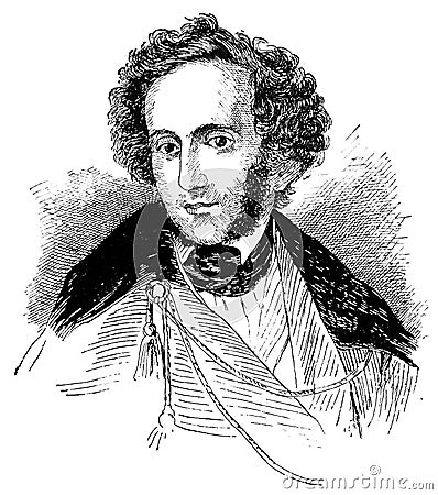 Portrait of Felix Mendelssohn Stock Photo