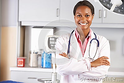 Portrait Of Female Doctor In Doctor's Office Stock Photo