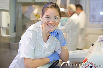 Portrait female medical laboratory worker Stock Photo