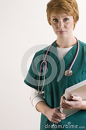 Portrait of female medical personnel Stock Photo