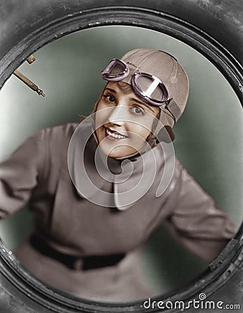 Portrait of female pilot Stock Photo