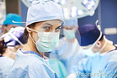 Portrait of female surgeon ready for an operation Stock Photo