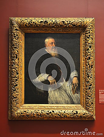 Portrait of Filippo Archinto, by Titian Editorial Stock Photo
