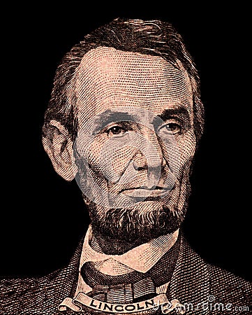 Portrait of first U.S. president Abraham Lincoln Stock Photo