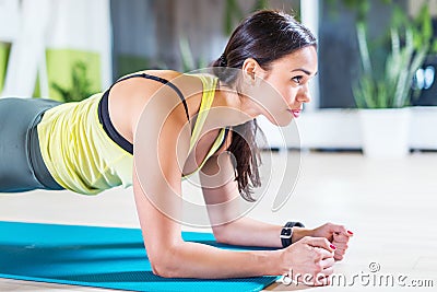 Portrait fitness training athletic sporty woman Stock Photo
