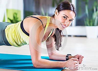 Portrait fitness training athletic sporty woman Stock Photo