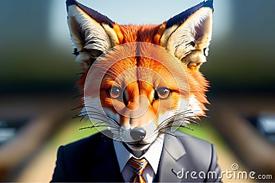 Portrait of fox like business worker Stock Photo