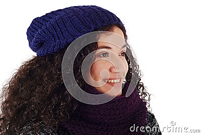 Portrait of a freezing woman in winter Stock Photo