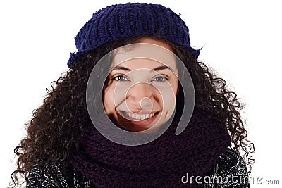 Portrait of a freezing woman in winter Stock Photo