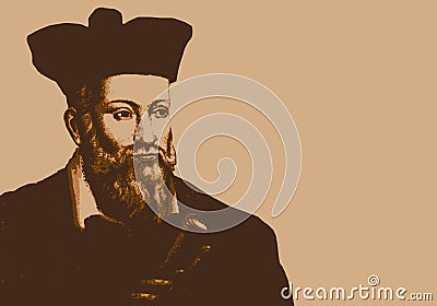 Portrait of the French astrologer and author, Nostradamus. Stock Photo