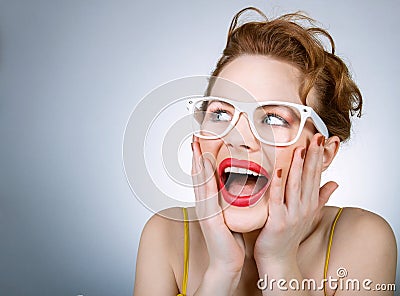 Expressive woman Stock Photo