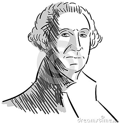 Portrait of George Washington isolated Vector Illustration