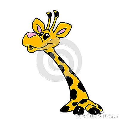 Portrait giraffe character animal illustration cartoon Cartoon Illustration