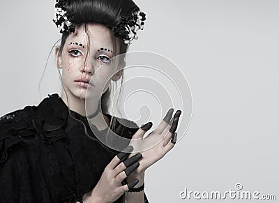 Portrait of a girl. Creative makeup Stock Photo