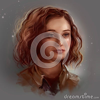 Portrait of a girl with curly hair Stock Photo