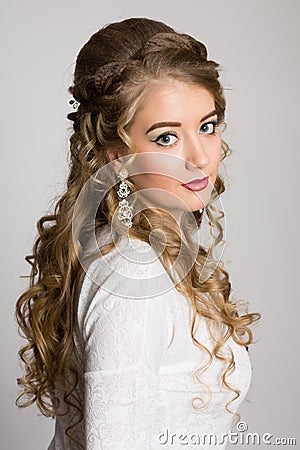 Portrait of a girl with long fashionable hair Stock Photo
