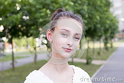 Happy woman with perfect skin Stock Photo