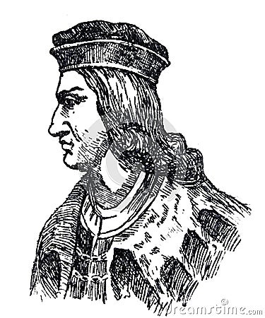Portrait of Gonzalo Fernandez de Cordoba, El Gran Capitan. 15th Century Spanish general Editorial Stock Photo
