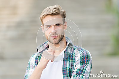 Portrait good looking man casual style, menswear concept Stock Photo