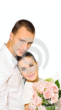 Portrait groom and bride Stock Photo