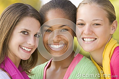 Portrait Of A Group Of Teenage Girls Stock Photo