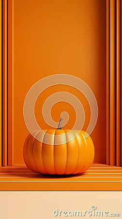 Portrait Halloween minimal scene 3D podium platform Stock Photo