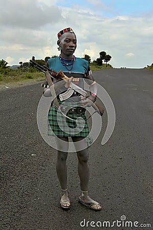 Portrait of the Hamar man. Editorial Stock Photo