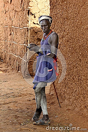 Portrait of the Hamar old man. Editorial Stock Photo