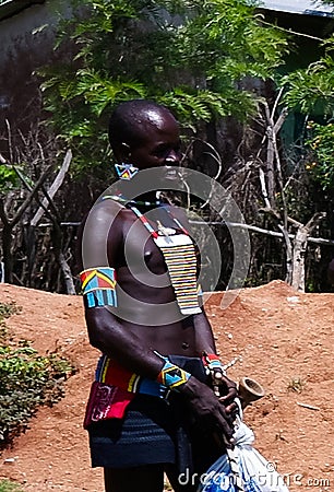Portrait of hamer tribe man, Omo valley, Ethiopia Editorial Stock Photo