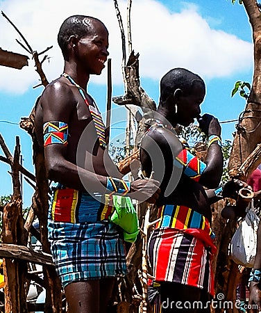 Portrait of hamer tribe men, Omo valley, Ethiopia Editorial Stock Photo