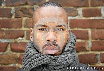 Portrait of a handsome african american man with scarf Stock Photo