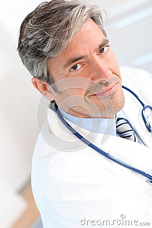 Portrait of handsome doctor Stock Photo