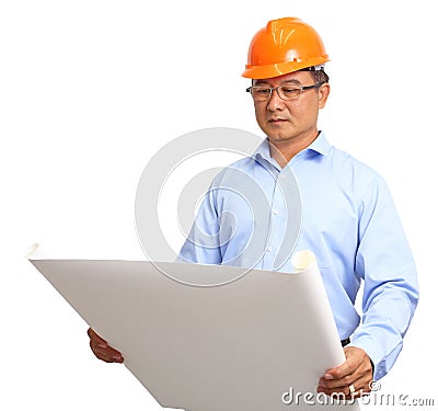 Portrait of handsome engineer at work Stock Photo