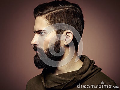 Portrait of handsome man with beard Stock Photo