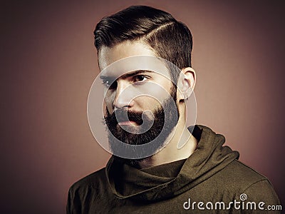 Portrait of handsome man with beard Stock Photo