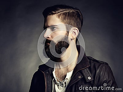 Portrait of handsome man with beard Stock Photo