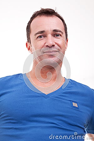 Portrait of a handsome middle-age man smiling Stock Photo