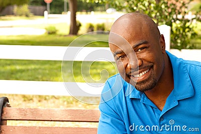 Portrait of a happy African American man Stock Photo