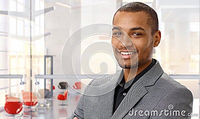 Portrait of happy afro-american businessman Stock Photo