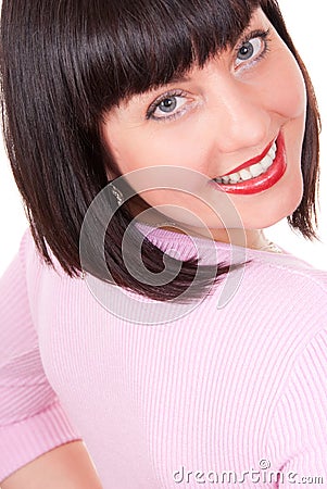 Portrait of a happy aged woman Stock Photo